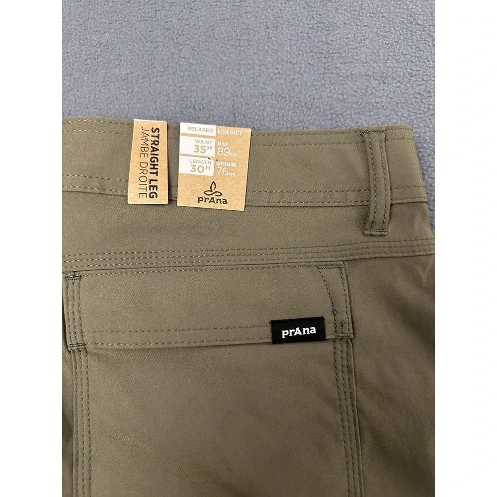 Prana Stretch Zion Pants II Men's Size 35x30 Relaxed Straight Fit Slate Green